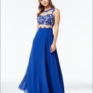 PROM Royal Blue Formal Dress with Beaded Bodice 9